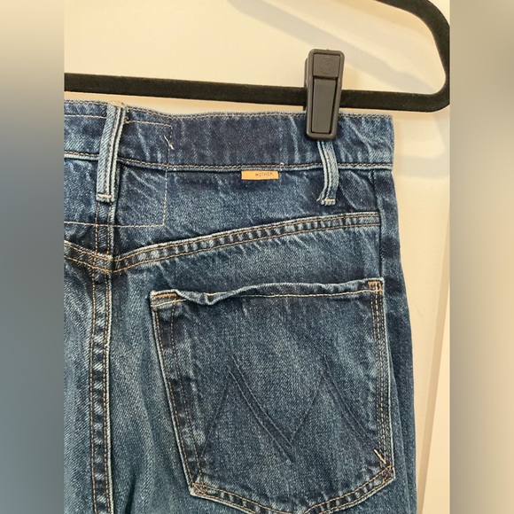 MOTHER Wide Leg Cropped Jeans - Blue - Picture 9 of 13